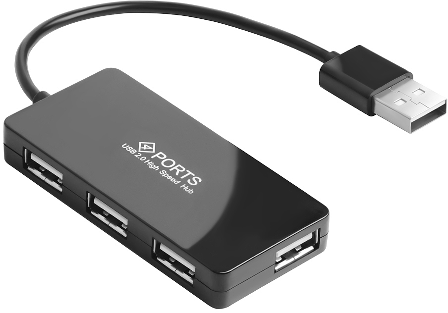Greenconnect USB 2.0 Разветвитель GCR-UH244B на 4 порта 0,15m , black Greenconnect GCR-UH244B