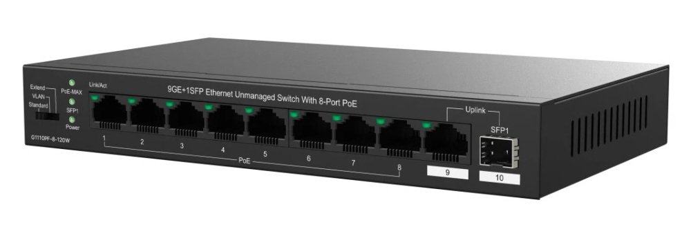 Коммутатор 8PORT 9GE+1SFP POE G1110PF-8-120W IP-COM