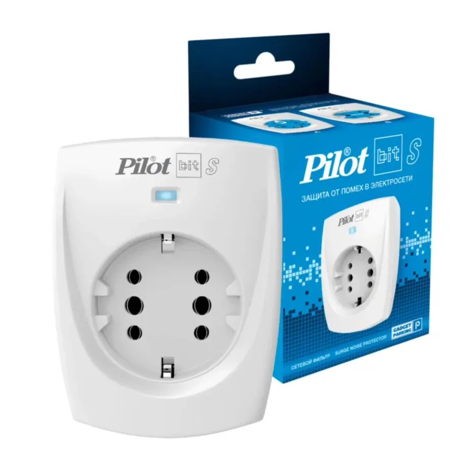 Сетевой фильтр Pilot BIT S, 1 розетка, св.серый (PILOT BIT S) в Санкт-Петербурге