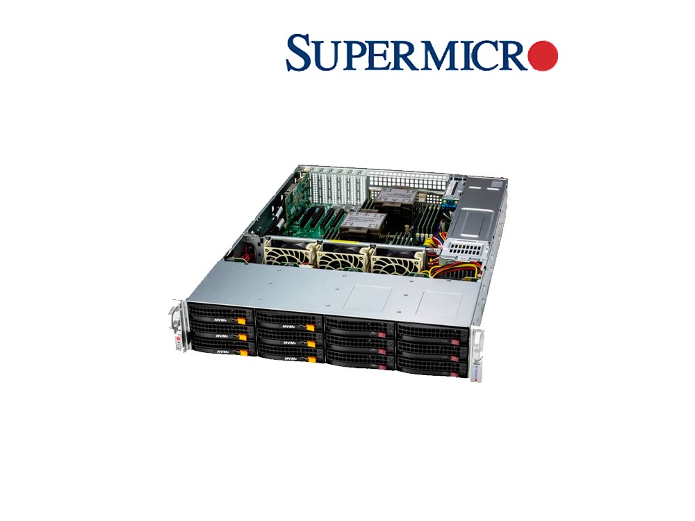TB DСервер Supermicro SSG-621E-ACR12H 2U Storage Server 2x Xeon Gold 6448H 1DR5 8x22TB HDD 4×1.5TB NVMe 2x MegaRAID 9670-24i