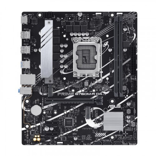 Материнская плата ASUS PRIME B760M-R D4, LGA1700, B760, 2*DDR4, HDMI, 4xSATA3 + RAID, M2, Audio, Gb LAN, USB 3.2, USB 2.0, mATX; 90MB1HA0-M0EAY0 (PRIME B760M-R D4)