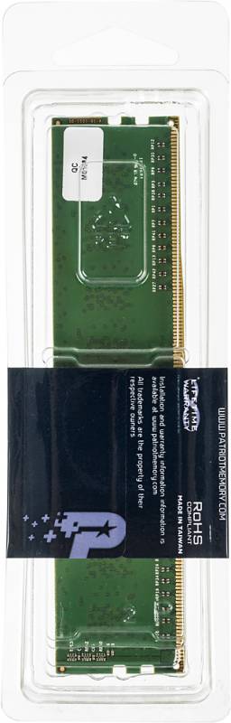 Память DDR4 4Gb 2400MHz Patriot PSD44G240081 RTL PC4-19200 CL17 DIMM 288-pin 1.2В single rank