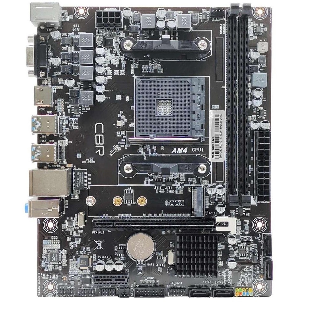 CBR A320 { Chipset A320, Socket AM4, 2*DDR4, mATX, VGA+HDMI, 1*PCIEx16,1*PCIEx1, 1*M.2(NVME), 4*SATA3, 2*USB2.0 + 4*USB3.0, LAN 1Gb}