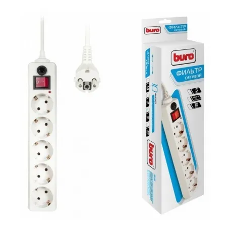 Сетевой фильтр Buro 500SH-5-W 5м (5 розеток) белый в Санкт-Петербурге