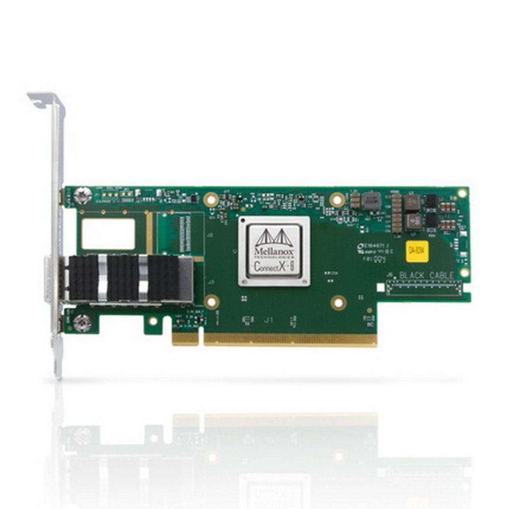 MCX653105A-ECAT ConnectX-6 VPI adapter card, 100Gb/s (HDR100, EDR IB and 100GbE), single-port QSFP56, PCIe3.0/4.0 x16, tall bracket (488463)