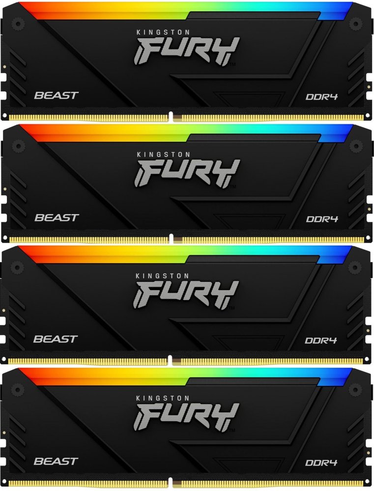 Память DDR4 4x8GB 3600MHz Kingston KF436C17BB2AK4/32 Fury Beast RTL PC4-28800 CL17 DIMM 288-pin 1.35В kit single rank Ret