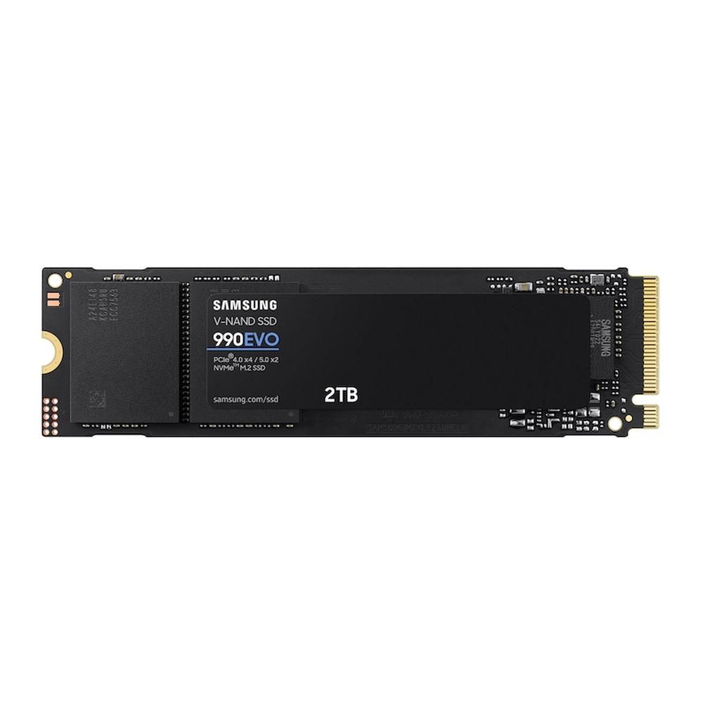 Твердотельный накопитель SSD Samsung M.2 2280 2TB 990 EVO NVMe 2.0, PCIe 4.0 x4, V-NAND TLC, R/W 5000/4200MB/s, IOPs 700 000/800 000, TBW 1200, DWPD 0.33