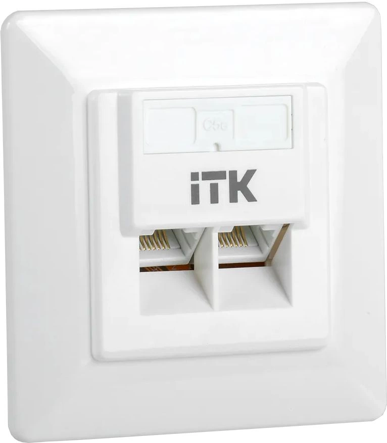 ITK Внутренняя инф. розетка RJ45 кат. 5Е UTP 2 порта ITK CS2-1C5EU-2-1