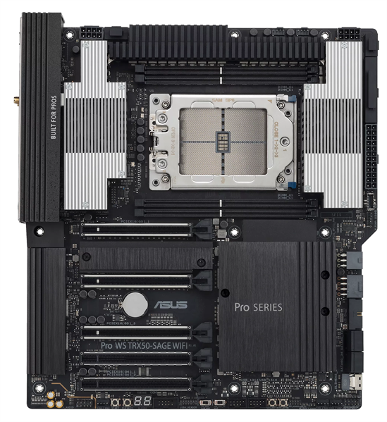 Материнская плата ASUS PRO WS TRX50-SAGE WIFI, AMD TRX50, 4*DDR5, 4*SATA, 3*M.2, 6*USB 3.2, 2*USB 2.0,Type-C, 5*PCIx16, CEB; 90MB1FZ0-M0EAY0 (PRO WS TRX50-SAGE WIFI)