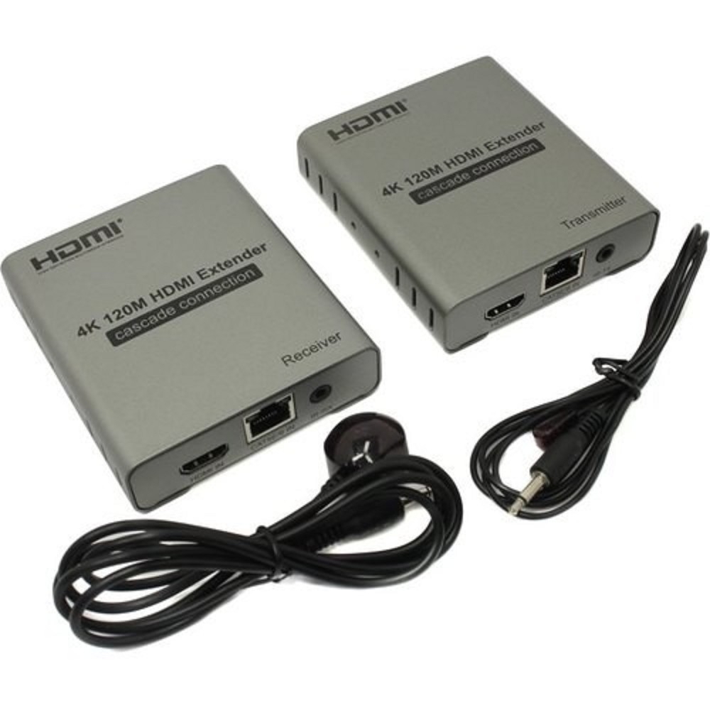 ORIENT VE048, HDMI 4K extender (Tx+Rx), активный удлинитель до 120 м по одной витой паре, HDMI 1.4b, 4K@30Hz/ 1080p@60Hz/3D, HDCP, передача ИК сигнала управления (датчики IR-TX/Rx в комплекте) (30932)