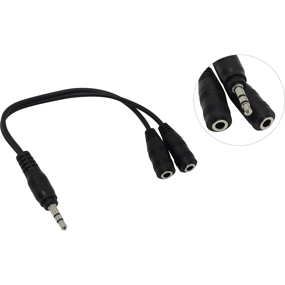 Exegate EX284946RUS Кабель-разветвитель аудио ExeGate EX-CCA-415-0.3 (3.5mm Jack M/2x3.5mm Jack F, 0,3м)