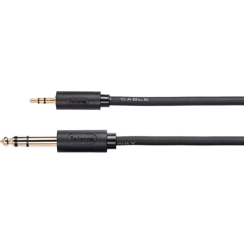 Кабель-адаптер 3.5ST(M)/6.35 ST(M), 3м, Telecom PRO <TAV6165-3M> VCOM Адаптер-переходник Telecom jack 6.35 mm M/Jack 3.5 mm M (TAV6165-3M)