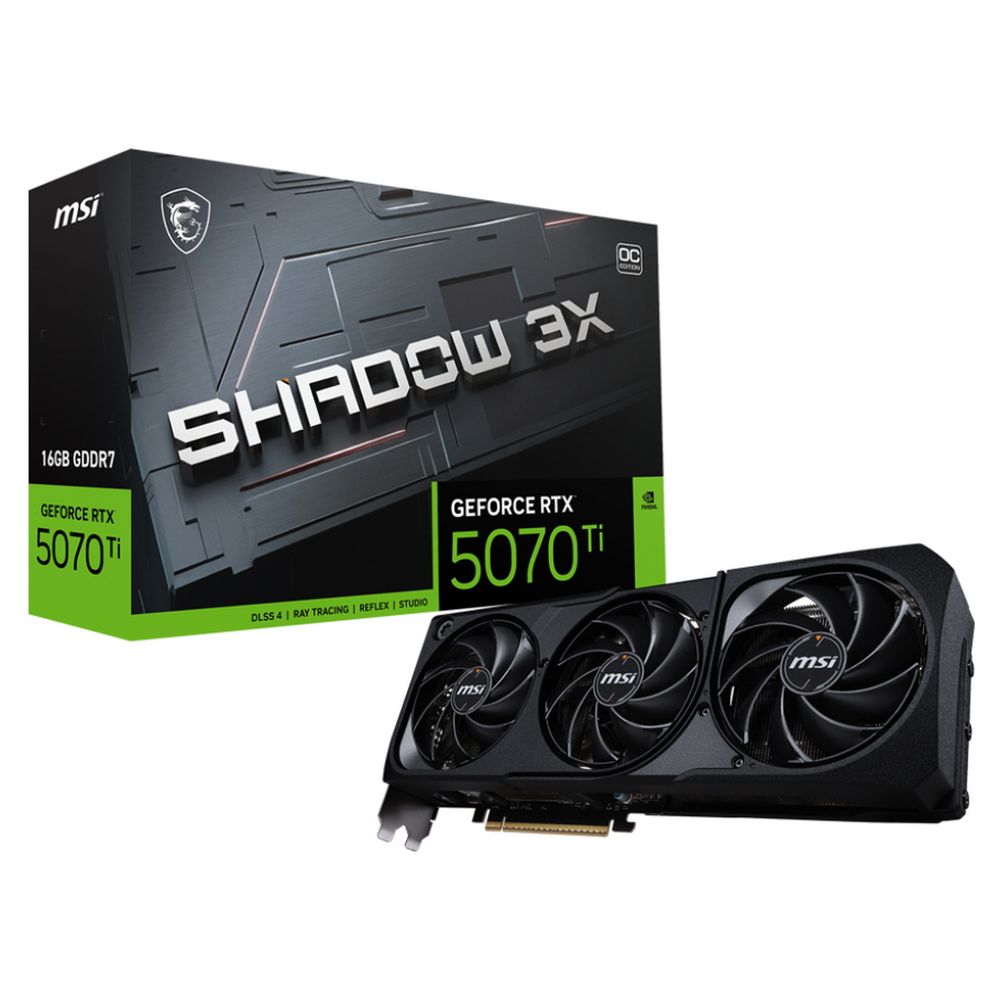 Видеокарта MSI RTX5070Ti SHADOW 3X OC 16GB GDDR7 256bit 3xDP HDMI 3FAN RTL