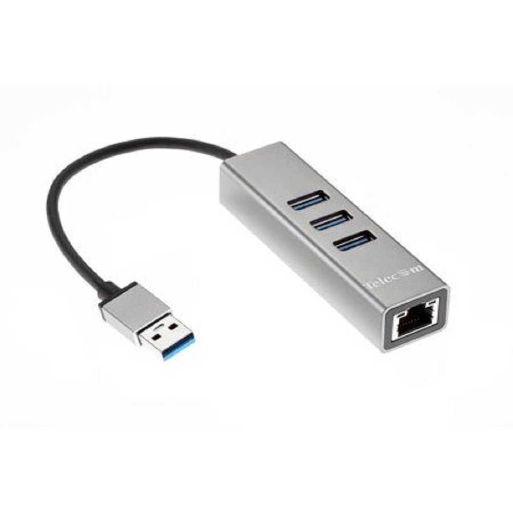 Telecom Переходник USB 3.0 -->RJ-45 1000Mbps +3 USB3.0, Aluminum Shell, 0.2м Telecom