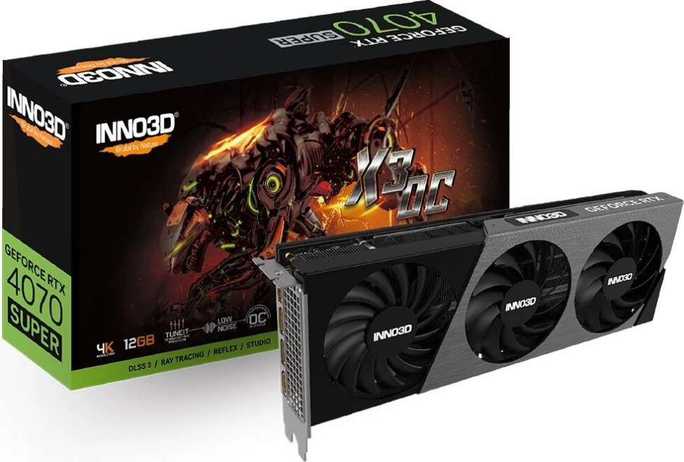 Видеокарта Inno3D nVidia GeForce RTX 4070 Super X3 OC 12Gb (N407S3-126XX-186162L)