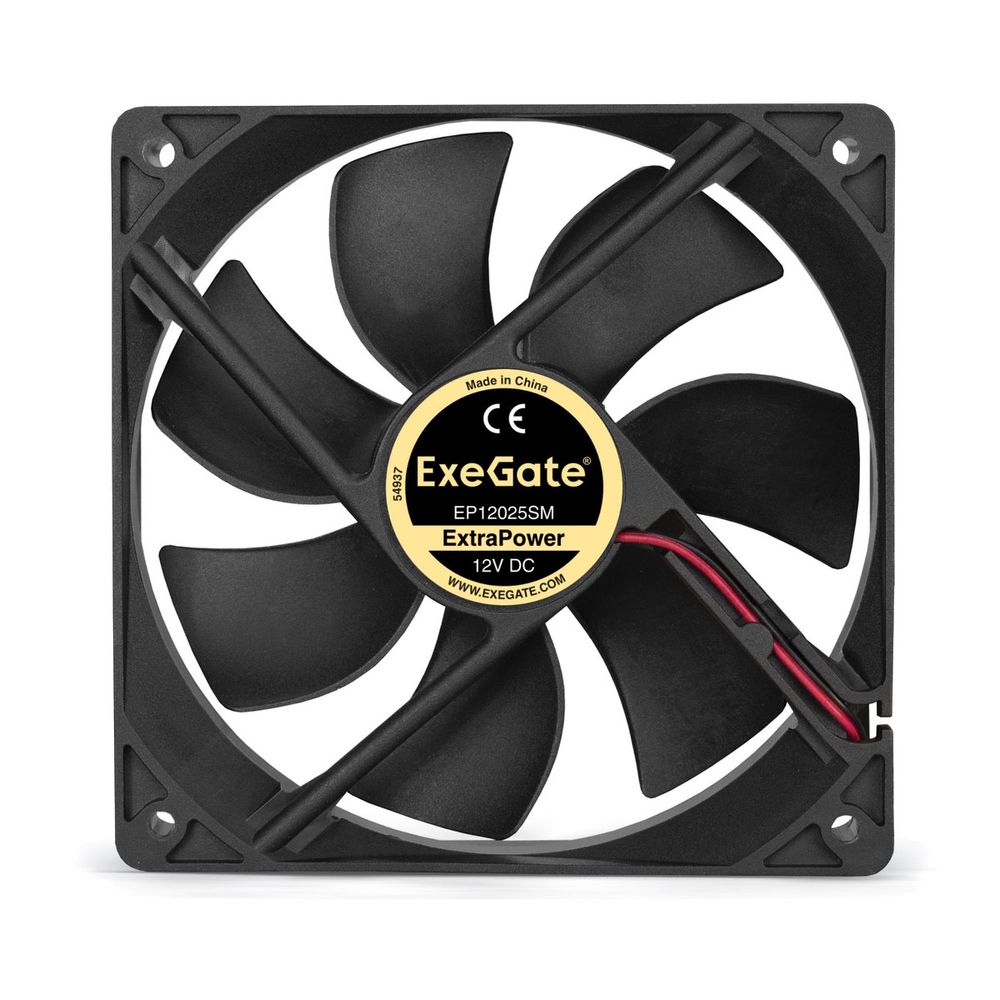 Вентилятор ExeGate ExtraPower EP12025SM (EX283395RUS) 120x120x25 мм, Sleeve bearing (подшипник скольжения), Molex, 1800RPM, 25dBA