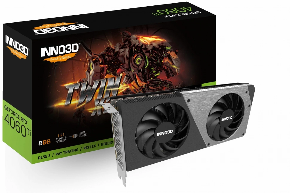 Видеокарта Inno3D GeForce RTX 4060 Ti 8GB TWIN X2 (N406T2-08D6-171153N)
