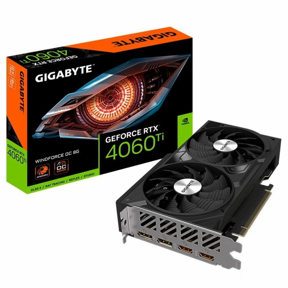 Видеокарта GigaByte RTX 4060 8Gb (GV-N4060EAGLEOC ICE-8GD)