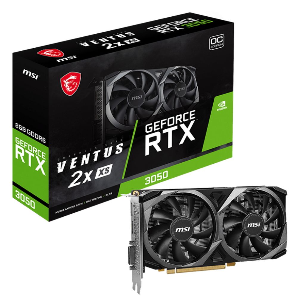 RTX3050 VENTUS 2X XS 8GB OC GDDR6 128-bit DP HDMI DL-DVI-D 2FAN RTL