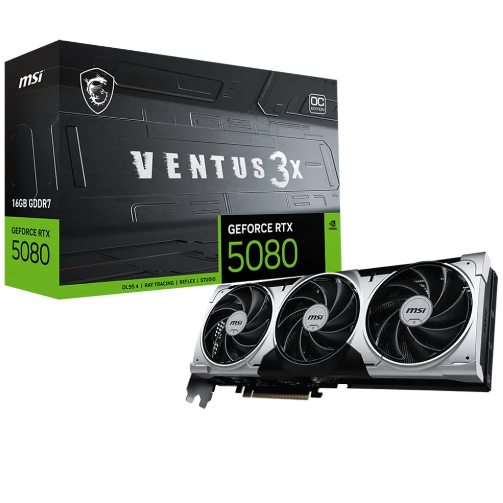 Видеокарта MSI RTX5080 VENTUS 3X OC PLUS 16GB GDDR7 256bit 3xDP HDMI 3FAN RTL в Санкт-Петербурге