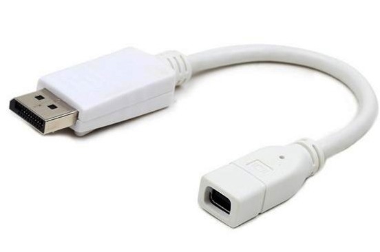 Cablexpert Переходник miniDisplayPort - DisplayPort, 20F/20M, длина 16см, белый (A-mDPF-DPM-001-W)