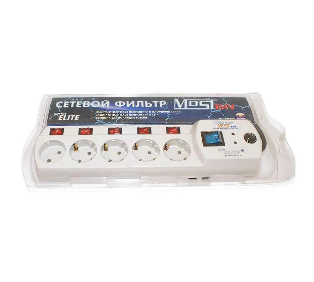 Сетевой фильтр Most EHV белый 5м + защита от 380 V в Санкт-Петербурге