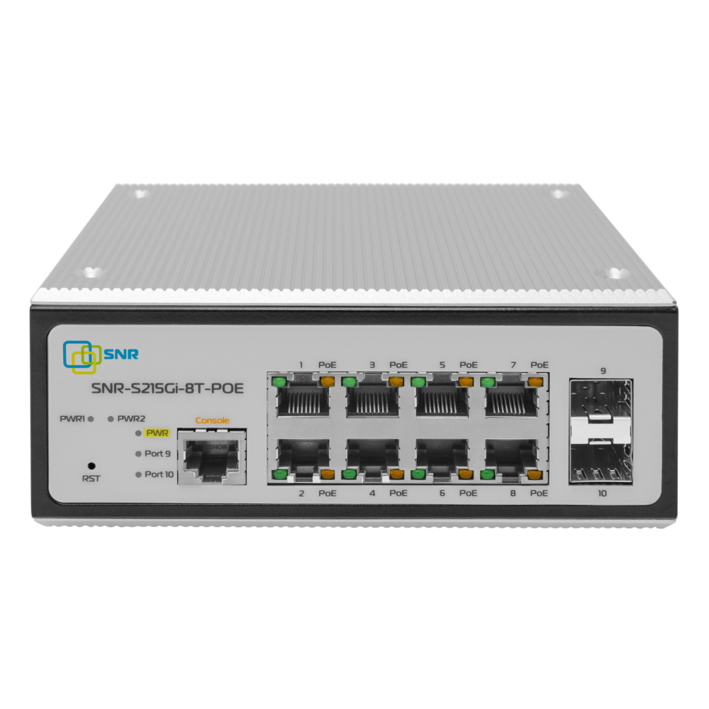 Управляемый промышленный POE коммутатор уровня 2 SNR-S215Gi-8T-POE
