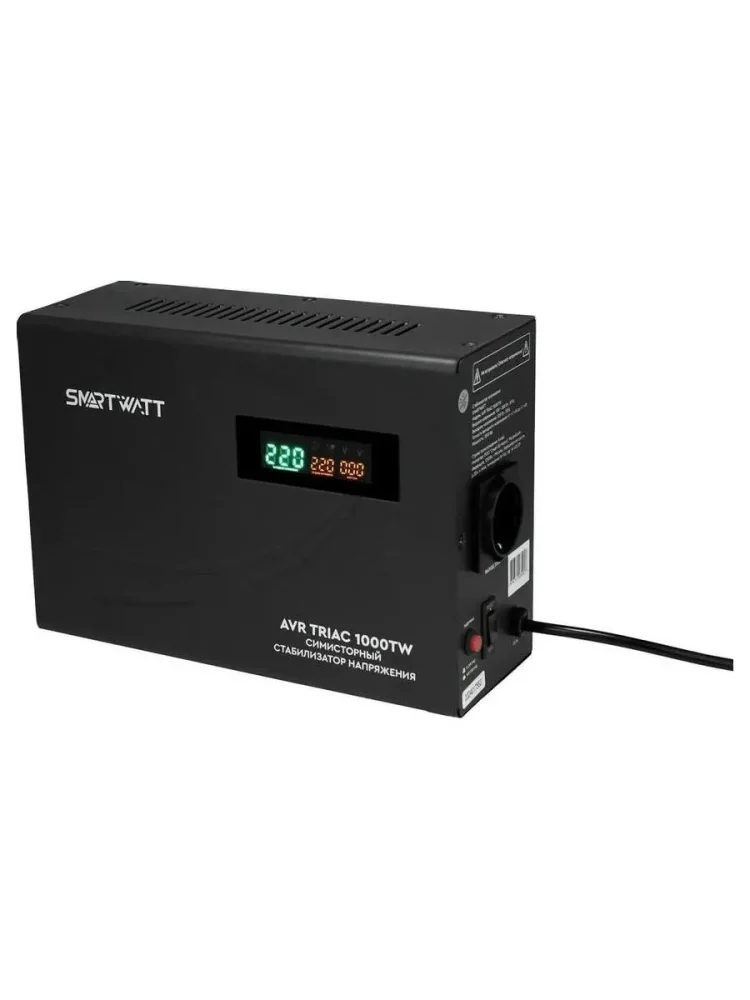 Стабилизатор напряжения Smartwatt AVR Triac 1000TW 1000ВА черный в Санкт-Петербурге