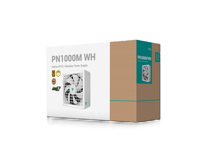 Блок питания Deepcool / GAMERSTORM PN1000M WH (ATX 3.1, 1000W, Full Cable Management, PWM 135mm fan, Active PFC, 80+ GOLD, Active PFC + Full Bridge SRC LLC + DC/DC ,Gen5 PCIe, белый) RET