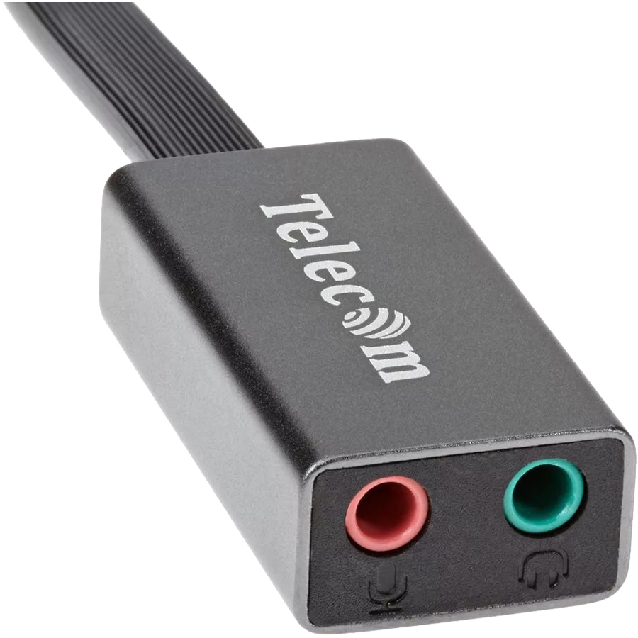Переходник USB2.0-->audio Telecom 0.1m (TA313U) VCOM Адаптер Telecom USB 2.0 Type C M/2 x Jack 3.5 mm F (TA313U)
