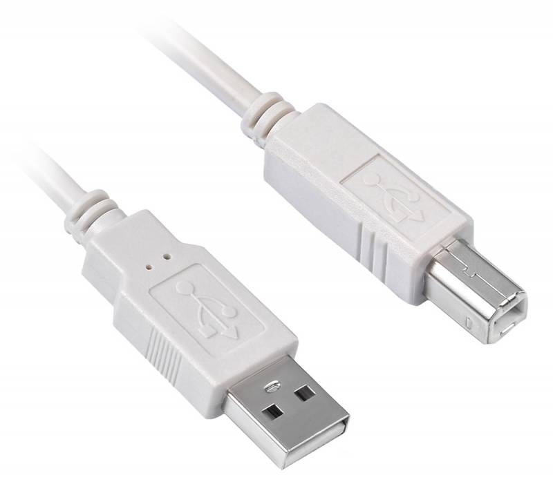 Кабель Buro USB2.0-AM/BM-5M-MG USB A(m) USB B(m) 5м феррит.кольца