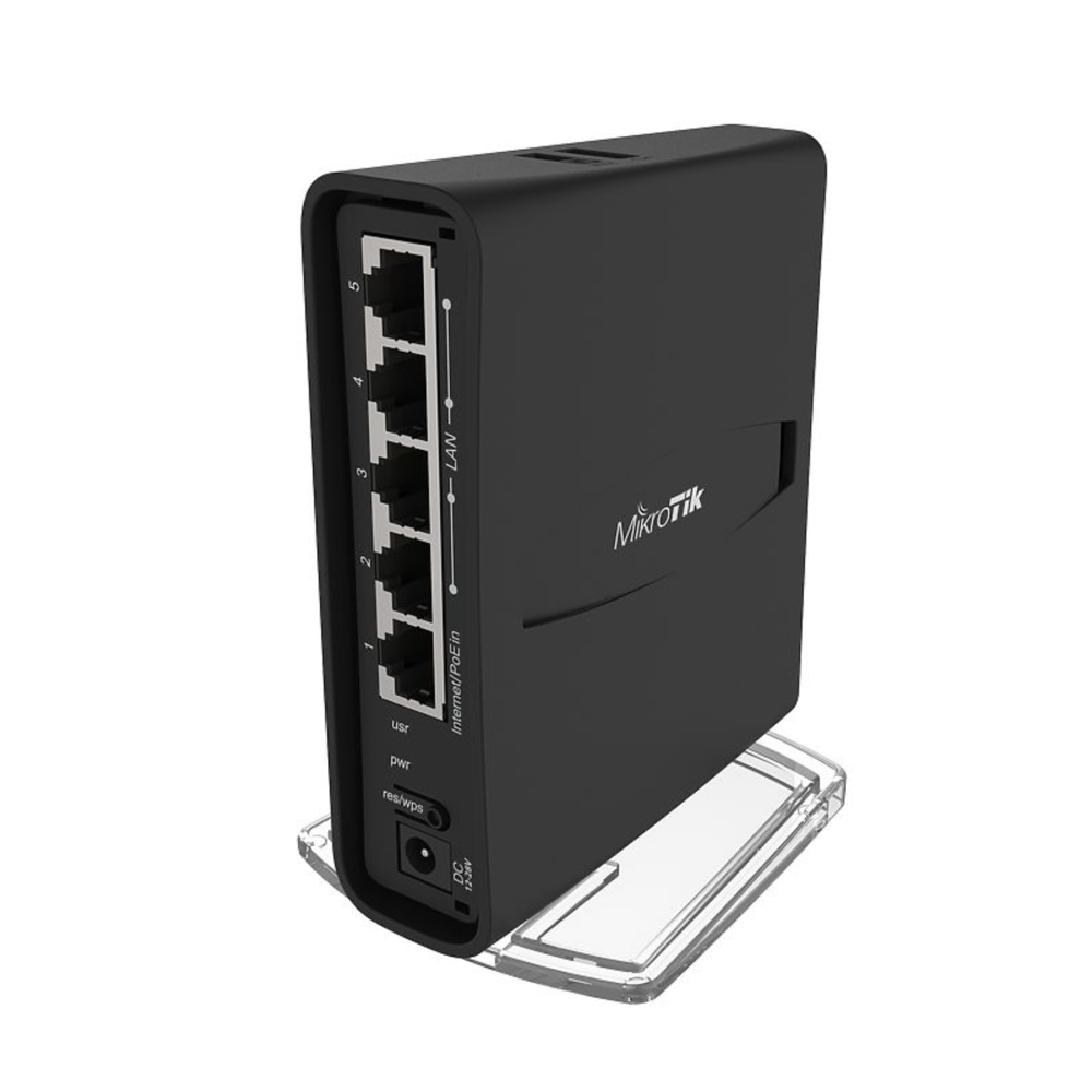 Роутер беспроводной MikroTik hAP ac2 US (RBD52G-5HACD2HND-TC) AC1200 10/100/1000BASE-TX/4G ready черный