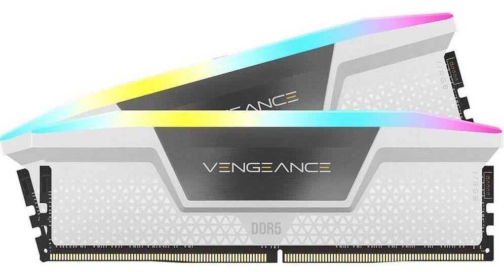 Модуль памяти CORSAIR 64GB 6000МГц DDR5 CL30 DIMM (Kit of 2x32GB) XMP 3.0, Vengeance RGB White