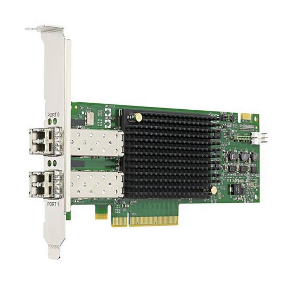 Emulex LPe31002-AP Gen 6 (16GFC), 2-port, 16Gb/s, PCIe Gen3 x8, LC MMF 100m, трансивер установлен, Upgradable to 32GFC