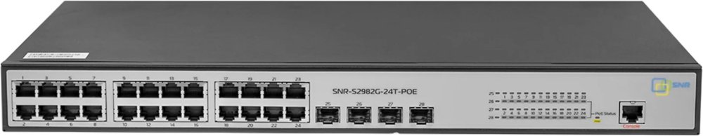 Коммутатор SNR SNR-S2982G-24T-POE-E 24G 4SFP 24PoE 370W управляемый
