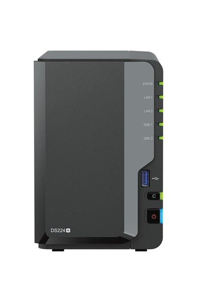 Системы хранения данных Synology DC 2,0GhzCPU/2GB(upto6)/RAID0,1/up to 2HDDs SATA(3,5' 2,5')/2xUSB3.2/2GigEth/iSCSI/2xIPcam(up to 25)/1xPS /1YW (repl DS220+) (DS224+)