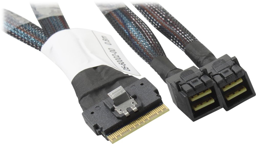 Кабель NVMe Cable, x8 8654 to 2x4 8643, 0,8M (analog 05-60003-00) (CBL-8654-8643-08)