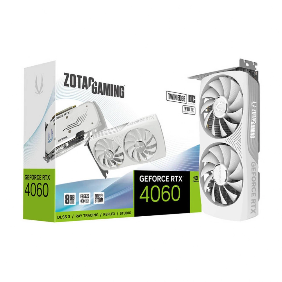 Видеокарта Zotac nVidia GeForce RTX 4060 Ti Twin Edge OC White 8Gb (ZT-D40610Q-10M)
