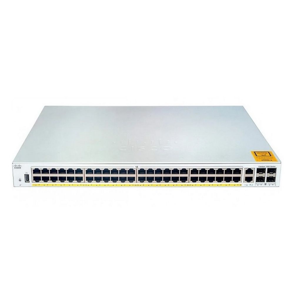 Коммутатор CISCO Catalyst 1000 48x 10/100 RJ-45 PoE+, 2x SFP/RJ-45 combo and 2 SFP uplinks, PoE+ 370W, C1000FE-48P-4G-L
