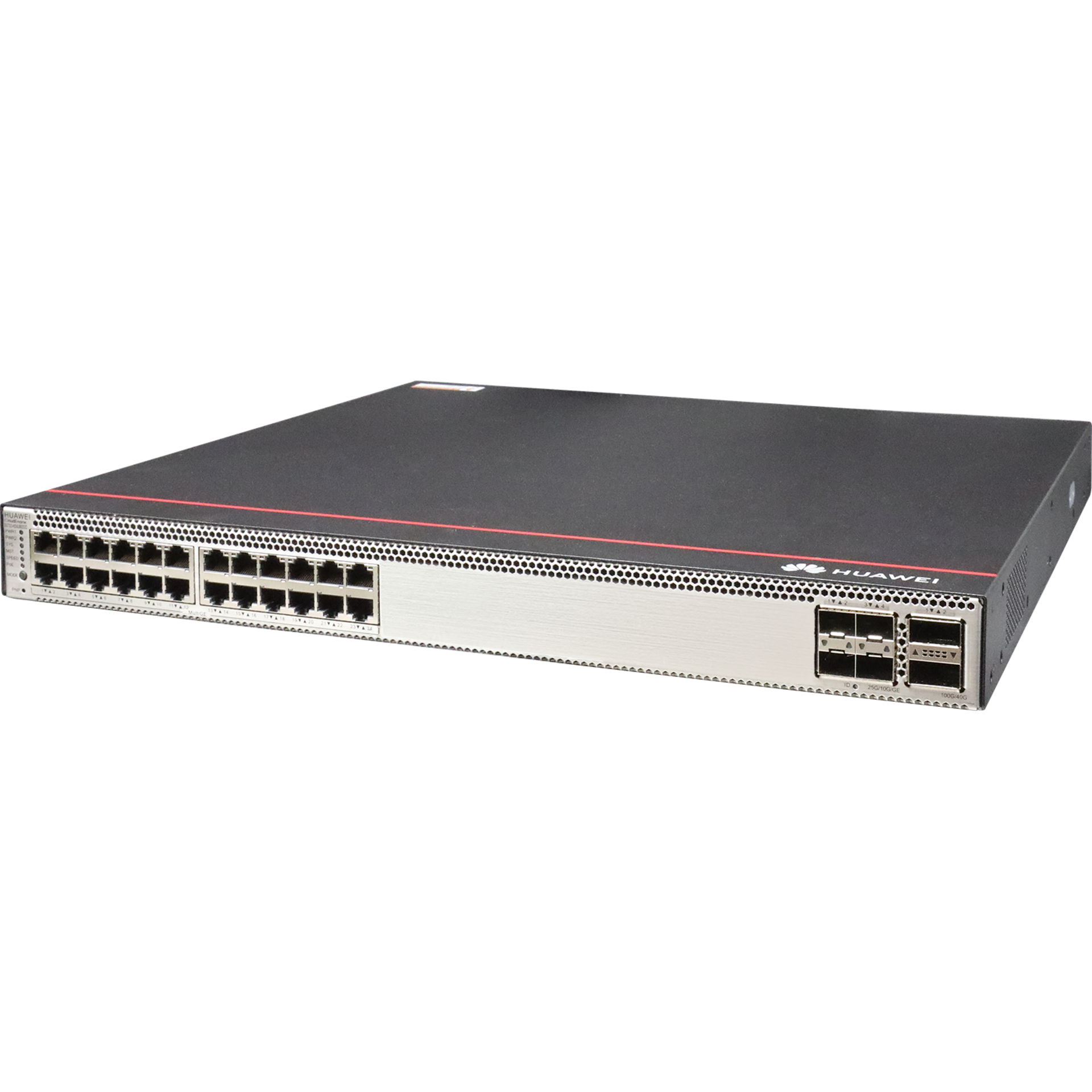 S5732-H24UM2CC 2.5&10G bundle (12x100M/1/2.5G ports, 12x100M/1/2.5/5/10G Ethernet ports, optional RTU upgrade to 5/10G, 4x25GE SFP28 ports, 2x100GE QSFP28 ports, 1xexpansion slot, PoE++, with 1xAC power module)