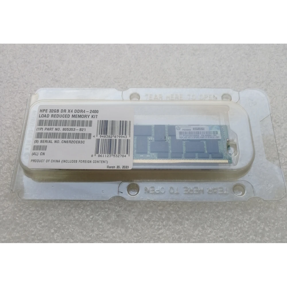 Оперативная память HP 805353-B21 32G 2400MHz DDR4 LRDIMM PC4-19200 2Rx4 CAS-17 ECC Reg серверная 819414-001 809084-091