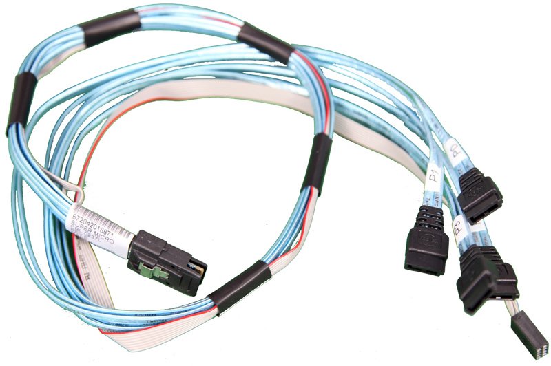 Supermicro 64CM Ipass to 4 SATA Cable with Different Length, PB free [CBL-0188L]