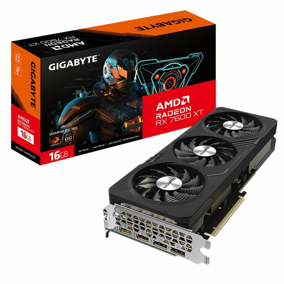 Видеокарта GigaByte AMD Radeon RX 7600 XT 16Gb (GV-R76XTGAMING OC-16GD 1.1)