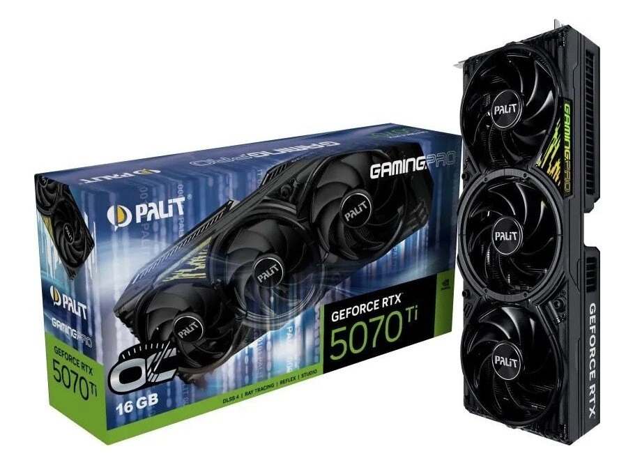 Видеокарта Palit GeForce RTX 5070 Ti GamingPro OC 16Gb (NE7507TS19T2-GB2031Y)