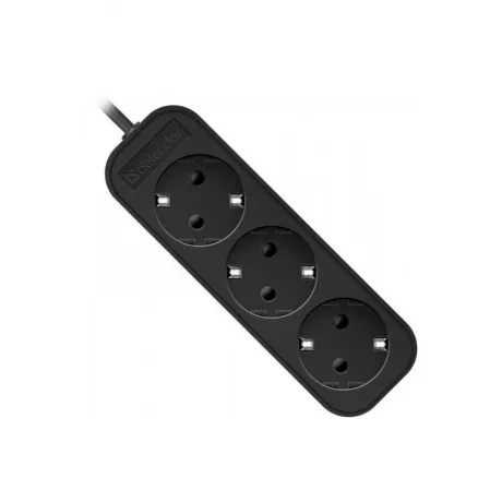 Удлинитель Defender с заземлением M330 3.0 м, 3 розетки (99322), черный в Санкт-Петербурге