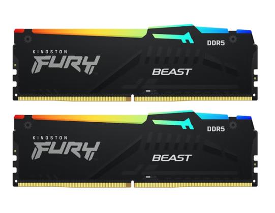 Модуль памяти Kingston 32GB U-DIMM DDR5 , 5600МГц, CL36 (Kit of 2) FURY Beast Black EXPO RGB