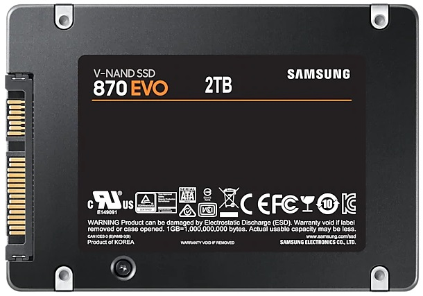 Накопитель SSD Samsung SATA III 2Tb MZ-77E2T0BW 870 EVO 2.5"