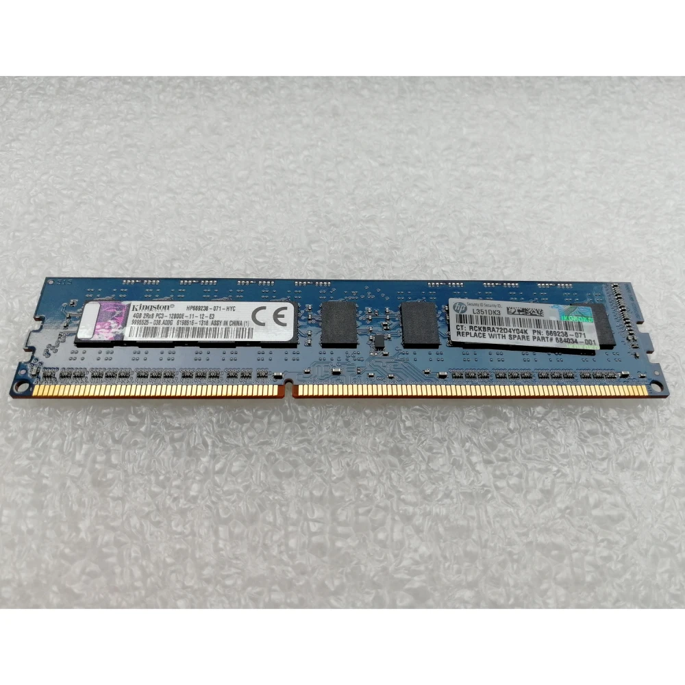 Оперативная память HP 669322-B21 4GB 1600MHz DDR3 UDIMM PC3-12800E Unbuffered серверная 684034-001, 669238-071 Dual Rank x8 PC3-12800E CAS-11