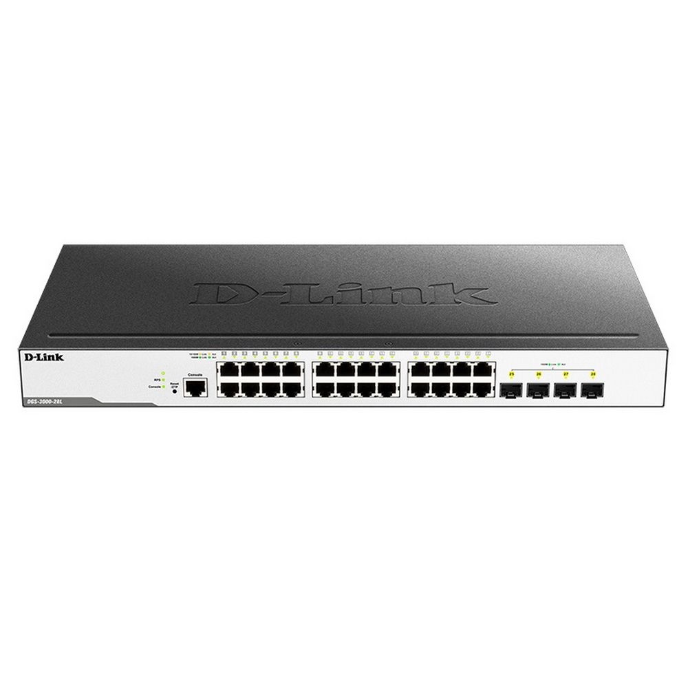Коммутатор D-Link DGS-3000-28L/B1A 24G 4SFP управляемый