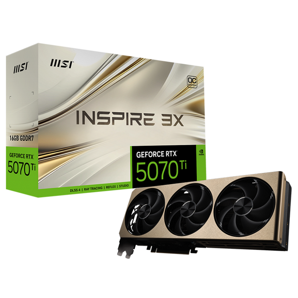 Видеокарта MSI RTX5070Ti INSPIRE 3X OC 16GB GDDR7 256bit 3xDP HDMI 3FAN RTL